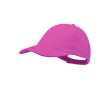 Zes-panelen pet van gekamd katoen met klittenbandsluiting kleur fuchsia