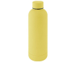Dubbelwandige rvs drinkfles met zachte rubberen afwerking 500 ml kleur geel