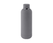Dubbelwandige rvs drinkfles met zachte rubberen afwerking 500 ml kleur grijs