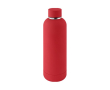 Dubbelwandige rvs drinkfles met zachte rubberen afwerking 500 ml kleur rood