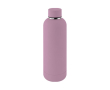 Dubbelwandige rvs drinkfles met zachte rubberen afwerking 500 ml kleur roze