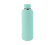 Dubbelwandige rvs drinkfles met zachte rubberen afwerking 500 ml kleur turkoois