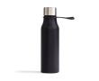 RVS thermosfles met lekvrije dop en draaglus 450 ml kleur zwart