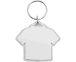 Transparante kunststof sleutelhanger in T-shirtvorm uit de EU kleur doorzichtig