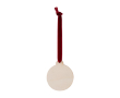 Kerstbal ornament met fluwelen lint kleur rood