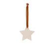 Kerstster ornament met fluwelen lint kleur bruin