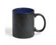 Zwarte mok bedrukken met lasergravering in kleur 350 ml Magic Black kleur marineblauw