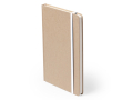 Notitieboek van gerecycled karton met gekleurde elastische band, A5 kleur wit