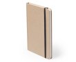 Notitieboek van gerecycled karton met gekleurde elastische band, A5 kleur zwart