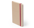Notitieboek van gerecycled karton met gekleurde elastische band, A5 kleur rood