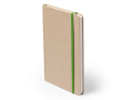 Notitieboek van gerecycled karton met gekleurde elastische band, A5 kleur groen