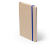 Notitieboek van gerecycled karton met gekleurde elastische band, A5 kleur blauw