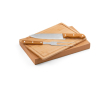 BBQ-gereedschapset met bamboe plank en 2 accessoires kleur bruin
