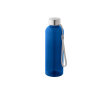 RPET-fles met doorschijnende afwerking en stalen dop 600 ml kleur blauw