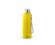 RPET-fles met doorschijnende afwerking en stalen dop 600 ml kleur geel