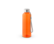 RPET-fles met doorschijnende afwerking en stalen dop 600 ml kleur oranje