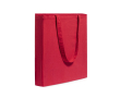 Tas van 100% katoen met lange handvatten en zijvouw 105 g/m2 kleur rood