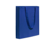 Tas van 100% katoen met lange handvatten en zijvouw 105 g/m2 kleur blauw