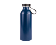Fles van gerecycled aluminium met houten detail in de dop 550 ml kleur blauw