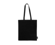 Tas van 100% gerecycled katoen met lange hengsels 180 g/m² kleur zwart