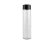 Glazen fles met dop van gerecycled plastic 750 ml kleur zwart