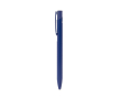 Recycled aluminium pen met matte unicolor afwerking en blauwe inkt kleur marineblauw