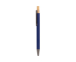 Recycled aluminium pen met matte afwerking en blauwe inkt kleur blauw