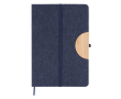 Notitieboek met RPET-kaft en houder voor mobiel, blanco pagina's A5 kleur blauw