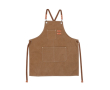 Schort met jeanslook en meerdere zakken en PU-details kleur bruin