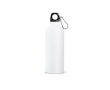 Gerecyclede aluminium fles met gekleurde karabijnhaak 530 ml kleur wit