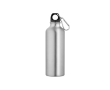 Gerecyclede aluminium fles met gekleurde karabijnhaak 530 ml kleur mat zilver