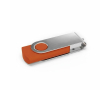 Custom made USB stick, draaibare metalen clip, gemaakt in Europa kleur oranje