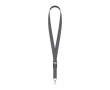 Voordelige polyester keycord met gesp Regular Plus kleur donkergrijs