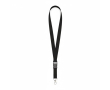 Gerecyclede keycords bedrukken met afneembare gesp RPET Plus kleur zwart