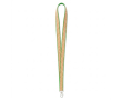 Custom made lanyard van polyester en kurk met karabijnhaak kleur groen