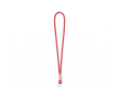 Custom made buisvormige polyester lanyard met bamboedetail kleur granaat