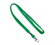 Custom made polyester lanyard met klem en metalen karabijnhaak kleur groene fles
