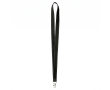 Custom made polyester lanyard met reflecterende draden aan de rand kleur zwart