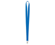 Custom made polyester lanyard met reflecterende draden aan de rand kleur blauw