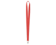 Custom made polyester lanyard met reflecterende draden aan de rand kleur donkerrood