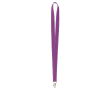 Custom made polyester lanyard met reflecterende draden aan de rand kleur paars