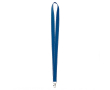 Custom made polyester lanyard met reflecterende draden aan de rand kleur ultramarijn blauw