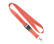 Custom made afneembare polyester lanyard met reflecterende draden kleur rood