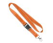 Custom made afneembare polyester lanyard met reflecterende draden kleur oranje