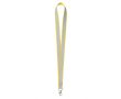 Custom made polyester lanyard met grijze reflecterende coating kleur geel