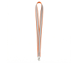 Custom made polyester lanyard met grijze reflecterende coating kleur oranje