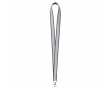 Custom made polyester lanyard met grijze reflecterende coating kleur donkergrijs