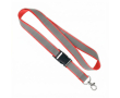 Custom made afneembare lanyard met grijze reflecterende coating kleur rood