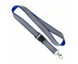 Custom made afneembare lanyard met grijze reflecterende coating kleur electrisch blauw