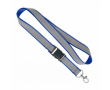 Custom made afneembare lanyard met grijze reflecterende coating kleur koningsblauw